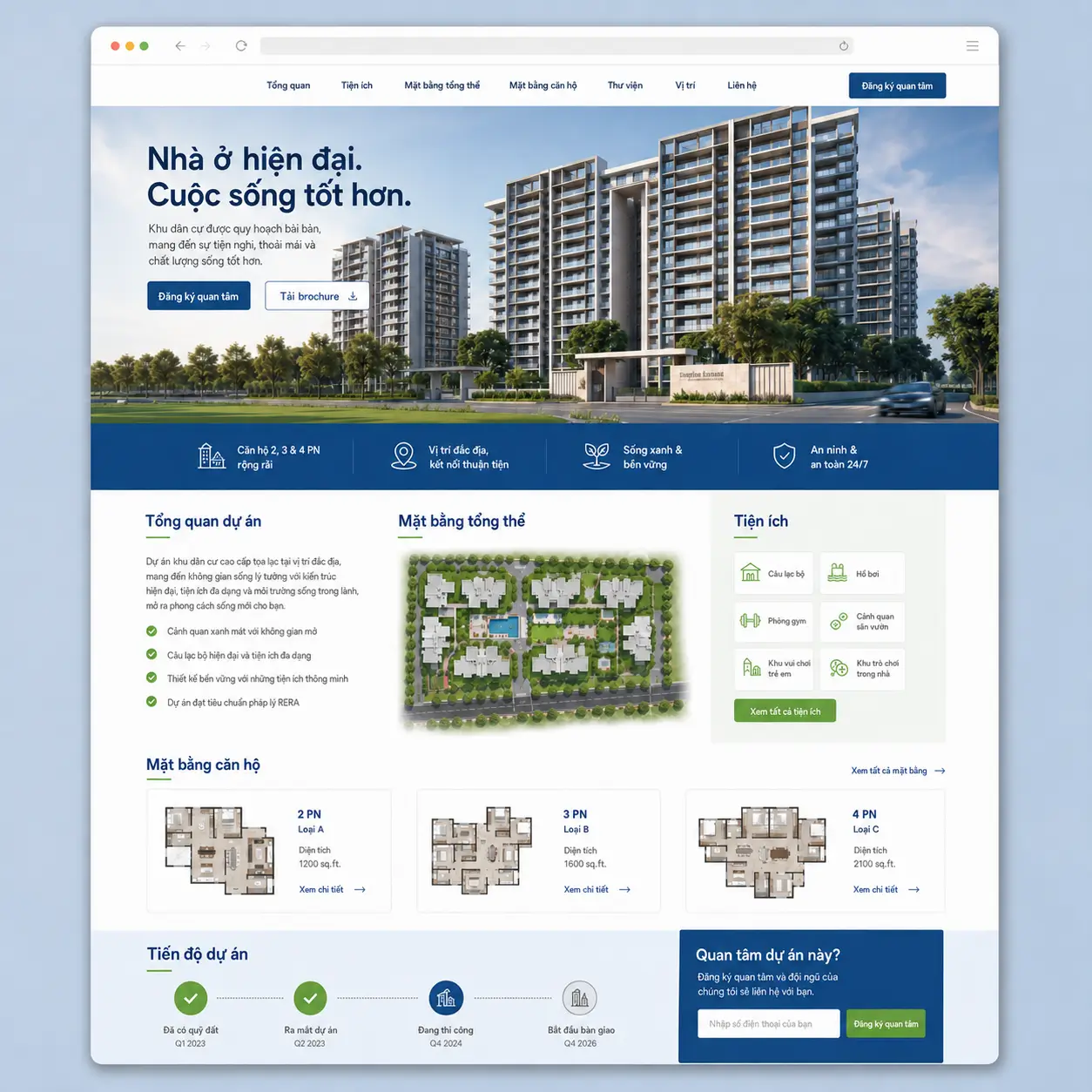 Mẫu website dự án chung cư