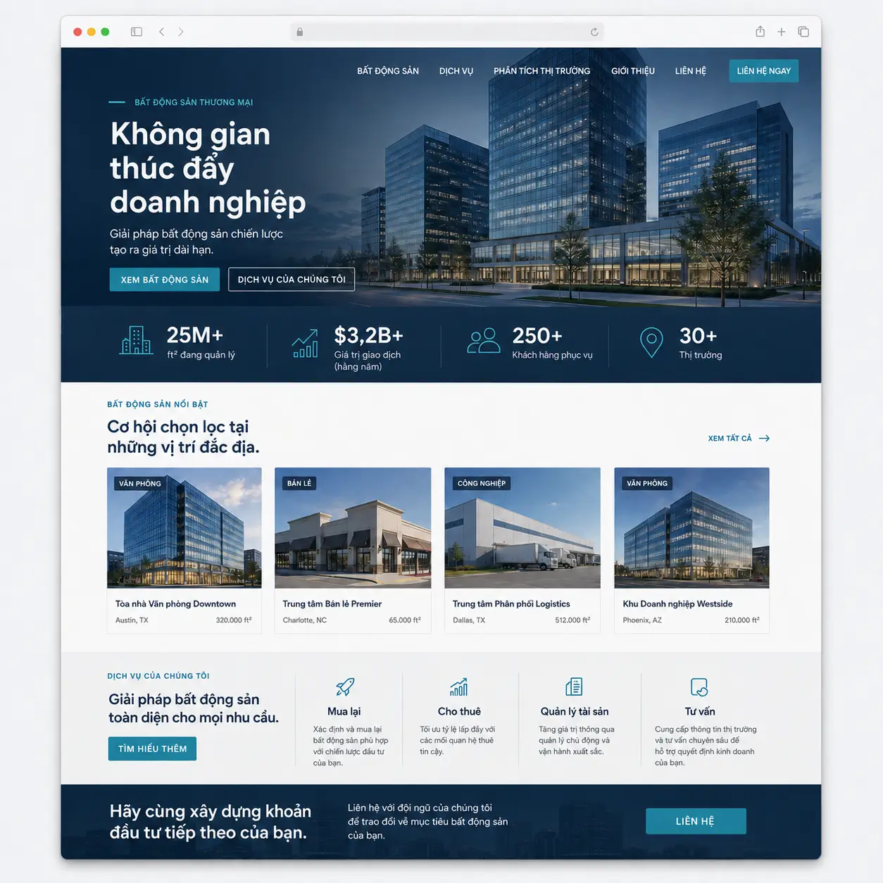 Mẫu website bất động sản thương mại