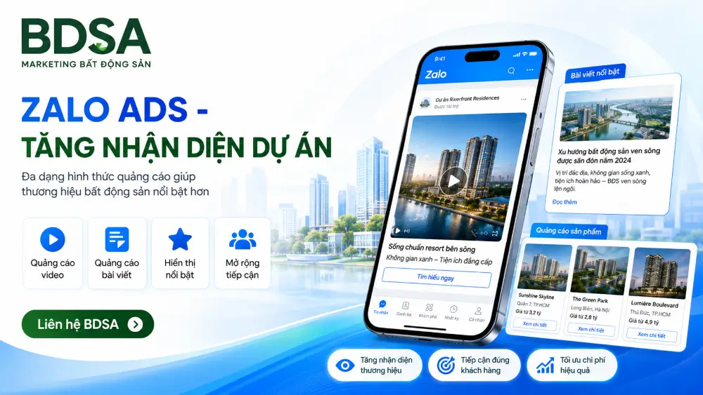 Dịch vụ Zalo Ads bất động sản BDSA